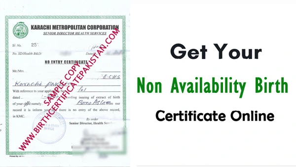 Obtain Non Availability of Birth Certificate from Pakistan
