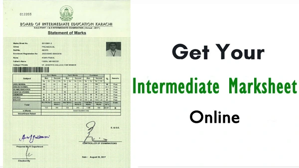 Get Duplicate Intermediate Marksheet online from Karachi Board (BIEK)