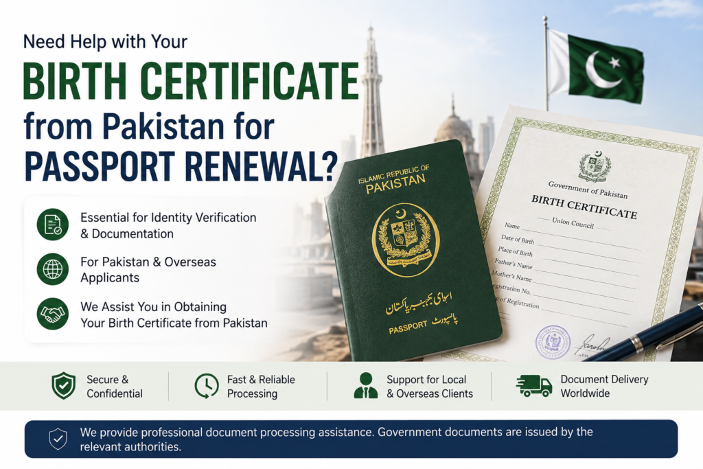 birth certificate pakistan for passport renewal